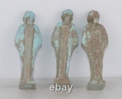 3 RARE ANCIENNE ÉGYPTIENNE ANTIQUE Ptah USHABTI Shabti Serviteur Statues en