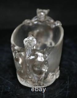 4.8 Chine ancienne sculpture émaillée nettoyeur de crayon de bête