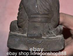 4.8 Chine ancienne sculpture en bois statue de Bouddha médicinal de monra