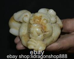 4.8 Chine ancienne sculpture en jade blanc naturel Picchu statue de bête