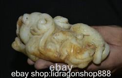 4.8 Chine ancienne sculpture en jade blanc naturel Picchu statue de bête