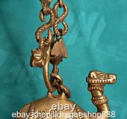 4.8 ancienne Chine cuivre dynastie animaux camel huile lampe statue sculpture