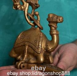 4.8 ancienne Chine cuivre dynastie animaux camel huile lampe statue sculpture