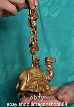 4.8 ancienne Chine cuivre dynastie animaux camel huile lampe statue sculpture