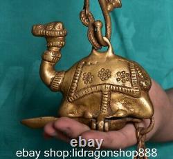4.8 ancienne Chine cuivre dynastie animaux camel huile lampe statue sculpture