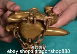 4.8 ancienne Chine cuivre dynastie animaux camel huile lampe statue sculpture
