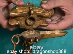 4.8 ancienne Chine cuivre dynastie animaux camel huile lampe statue sculpture