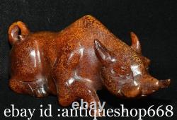 5.6 ancienne Chine Jade sculpture dynastie rhinocéros taureau statue