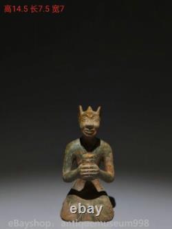 5.8 Chine ancienne dynastie de bronze domestique lampe statue sculpture