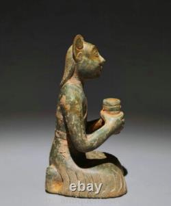 5.8 Chine ancienne dynastie de bronze domestique lampe statue sculpture