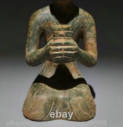 5.8 Chine ancienne dynastie de bronze domestique lampe statue sculpture