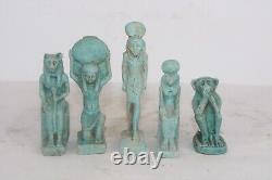 5 DES ANCIENNES STATUES PHARAONIQUES ÉGYPTIENNES Hathor, Isis Sekhmet Baboo (GF)