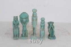 5 DES ANCIENNES STATUES PHARAONIQUES ÉGYPTIENNES Hathor, Isis Sekhmet Baboo (GF)