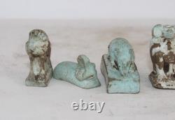 5 RARES STATUES ANCIENNES ÉGYPTIENNES ANCIENNES Horus, hippopotame, babouin
