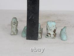 5 RARES STATUES ANCIENNES ÉGYPTIENNES ANCIENNES Horus, hippopotame, babouin