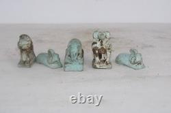 5 RARES STATUES ANCIENNES ÉGYPTIENNES ANCIENNES Horus, hippopotame, babouin