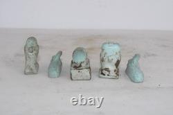 5 RARES STATUES ANCIENNES ÉGYPTIENNES ANCIENNES Horus, hippopotame, babouin