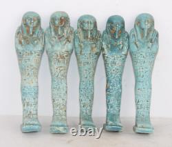 5 RARE ANCIENNES ÉGYPTIENNES ANTIQUE USHABTI Statues Pharaoniques Shabti