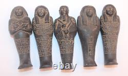 5 RARE ROYAUME PHARAONIQUE ÉGYPTIEN ANCIEN ANCIEN Statues Ushabti Shabti (88)