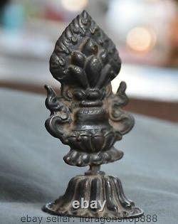 5 ancien temple du bouddhisme de bronze du Tibet 8 sculpture de statue de lotus