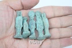 5 statues UNIQUE PHARAONIQUE FAIT MAIN ANCIENNE EGYPTIENNE en bronze (BS)