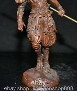 6.4 Ancien Chine Buis Sculpture À La Main Feng Shui Sun WuKong Singe Roi Statue
