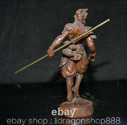 6.4 Ancien Chine Buis Sculpture À La Main Feng Shui Sun WuKong Singe Roi Statue