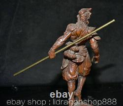 6.4 Ancien Chine Buis Sculpture À La Main Feng Shui Sun WuKong Singe Roi Statue
