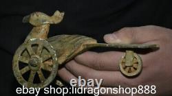 6.8 Chine ancienne dynastie de bronze animal oiseau voiture statue sculpture