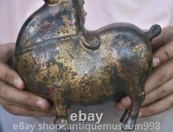 6.8 rare chinois ancien palais de cuivre Feng Shui Zodiac Horse sculpture