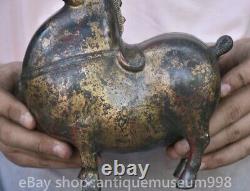6.8 rare chinois ancien palais de cuivre Feng Shui Zodiac Horse sculpture