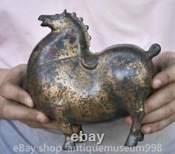 6.8 rare chinois ancien palais de cuivre Feng Shui Zodiac Horse sculpture