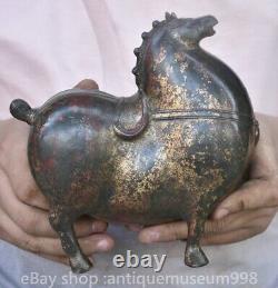 6.8 rare chinois ancien palais de cuivre Feng Shui Zodiac Horse sculpture
