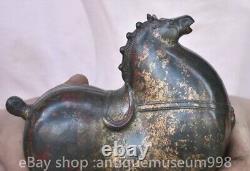 6.8 rare chinois ancien palais de cuivre Feng Shui Zodiac Horse sculpture