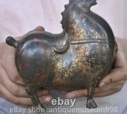 6.8 rare chinois ancien palais de cuivre Feng Shui Zodiac Horse sculpture