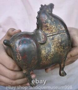6.8 rare chinois ancien palais de cuivre Feng Shui Zodiac Horse sculpture