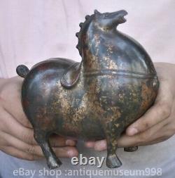 6.8 rare chinois ancien palais de cuivre Feng Shui Zodiac Horse sculpture