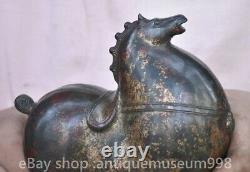 6.8 rare chinois ancien palais de cuivre Feng Shui Zodiac Horse sculpture