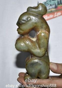 6 Chine ancienne montagne rouge culture jade sculpture femme belle statue