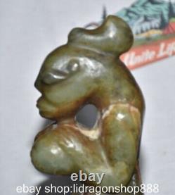 6 Chine ancienne montagne rouge culture jade sculpture femme belle statue