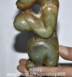 6 Chine ancienne montagne rouge culture jade sculpture femme belle statue