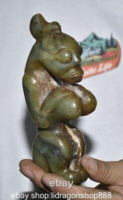 6 Chine ancienne montagne rouge culture jade sculpture femme belle statue