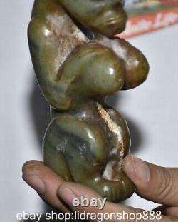 6 Chine ancienne montagne rouge culture jade sculpture femme belle statue