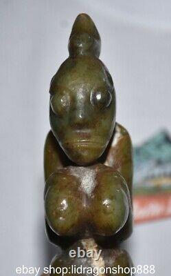 6 Chine ancienne montagne rouge culture jade sculpture femme belle statue