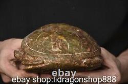 6 Chine ancienne montagne rouge culture jade tortue statue sculpture