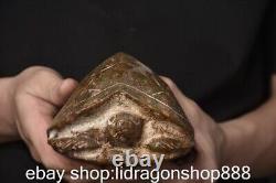 6 Chine ancienne montagne rouge culture jade tortue statue sculpture