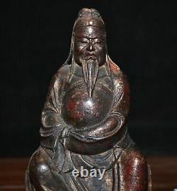 7.2 ancienne dynastie de bronze chinois général Guan Gong Yu Statue Sculpture