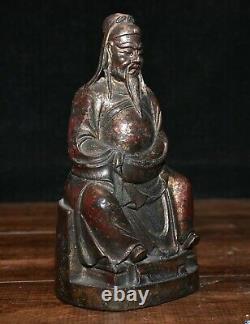7.2 ancienne dynastie de bronze chinois général Guan Gong Yu Statue Sculpture
