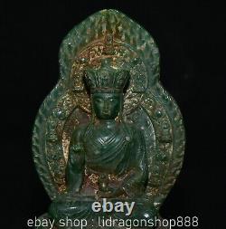 7,2 ancienne statue de rétroéclairage de jade chinois Ksitigarbha Boddhisattva