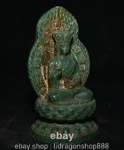 7,2 ancienne statue de rétroéclairage de jade chinois Ksitigarbha Boddhisattva